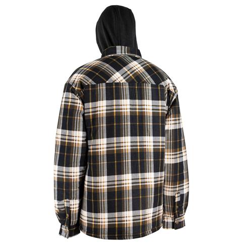Jackfield Quilted Flannel Shirt with Hood and Snap Buttons