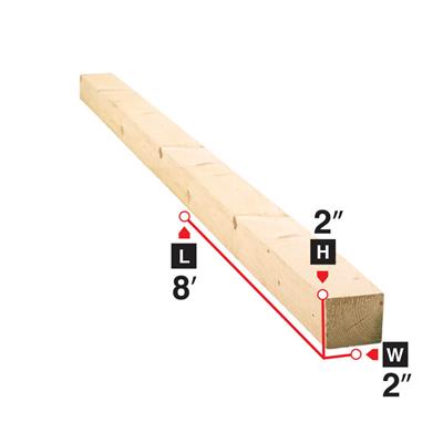 2 in. x 2 in. x 8 ft. Spruce Lumber