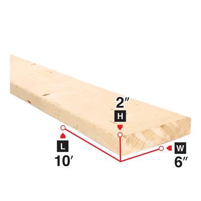 2 in. x 6 in. x 10 ft. Spruce Lumber