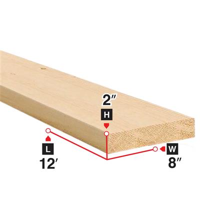 2 in. x 8 in. x 12 ft. Spruce Lumber