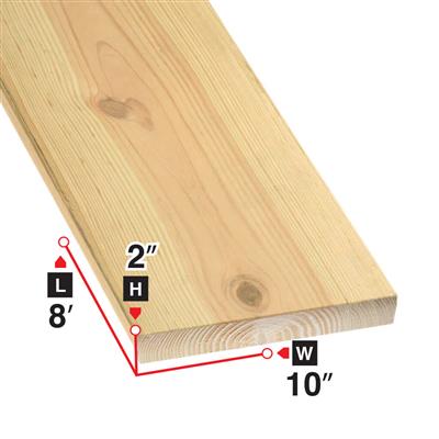 2 in. x 10 in. x 8 ft. Spruce Lumber