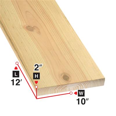 2 in. x 10 in. x 12 ft. Spruce Lumber