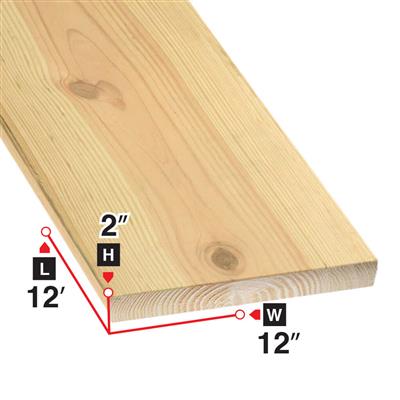 2 in. x 12 in. x 12 ft. Spruce Lumber