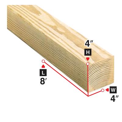 4 in. x 4 in. x 8 ft. Spruce Lumber