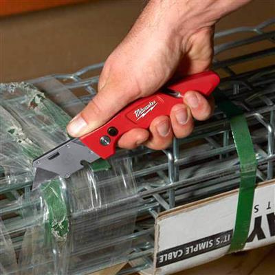 Milwaukee 48-22-1901 7-1/4 in. FASTBACK Flip Open Replaceable Blade Pocket Utility Knife with Wire Stripper and Belt Clip