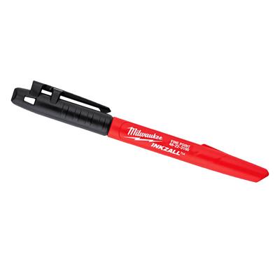 Milwaukee 48-22-3100 Black Fine Point INKZALL Marker with Lanyard Hole & Hardhat Clip