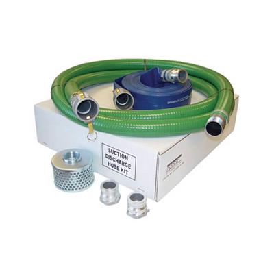 HONDA 12401-511-45CLK 1-1/2 in. Camlock Suction and Discharge Hose Kit with 3/8 in. Steel Strainer, 20 ft. Green Suction Hose and 50 ft. Blue Discharge Hose