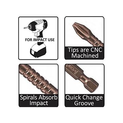 VEGA P125P2A-C5 #2 x 1 in. Phillips Drive Impactech Gunmetal Bronze Insert Bit (5-Pack)