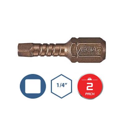 VEGA P125R1A-C2 #1 x 1 in. Square Drive Impactech Gunmetal Bronze Insert Bit (2-Pack)