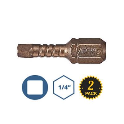 VEGA P125R3A-C2 #3 x 1 in. Square Drive Impactech Gunmetal Bronze Insert Bit (2-Pack)