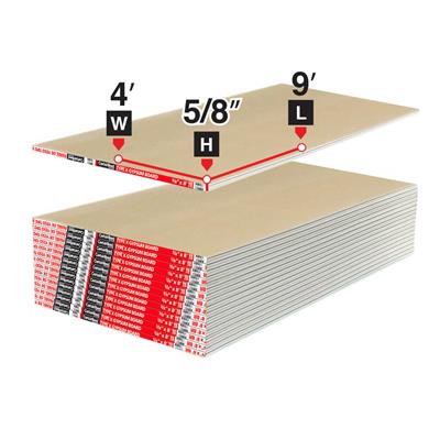 5/8 in. x 4 ft. x 9 ft. Fire-Rated Fire-Retardant Drywall Panel