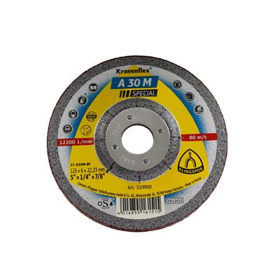 KLINGSPOR 310900 A 30 M Special 5 in. x 1/4 in. x 7/8 in. Kronenflex Depressed Centre Grinding Disc for Stainless Steel and Steel