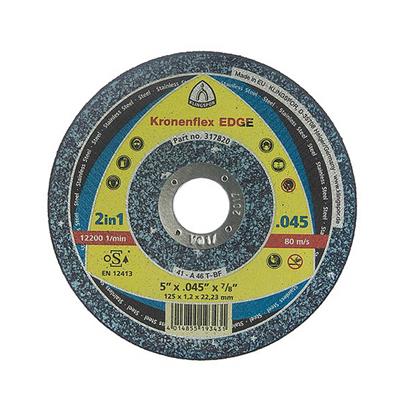 KLINGSPOR 317820 EDGE 5 in. x 0.045 in. x 7/8 in. Kronenflex Flat Cut-Off Wheel For Stainless Steel And Steel