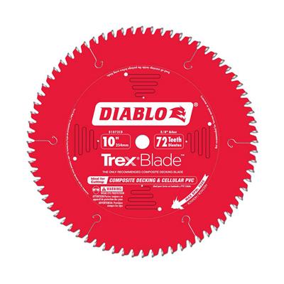 Freud Diablo D1072CD TrexBlade 10 in. 72-Tooth High Density Carbide Tipped Composite/Plastics Cutting Saw Blade