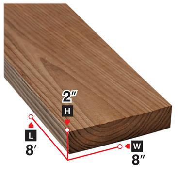 2 in. x 8 in. x 8 ft. Brown Pressure Treated Lumber