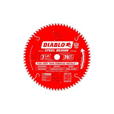 Freud Diablo D0770F Steel Demon 7-1/4 in. 70-Tooth High Density Carbide Tipped Thin Ferrous Metal Cutting Saw Blade