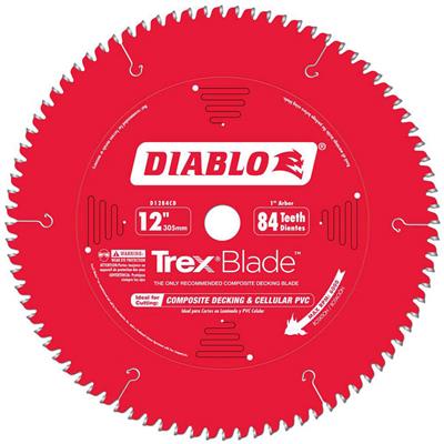 Freud Diablo D1284CD TrexBlade 12 in. 84-Tooth High Density Carbide Tipped Composite/Plastics Cutting Saw Blade