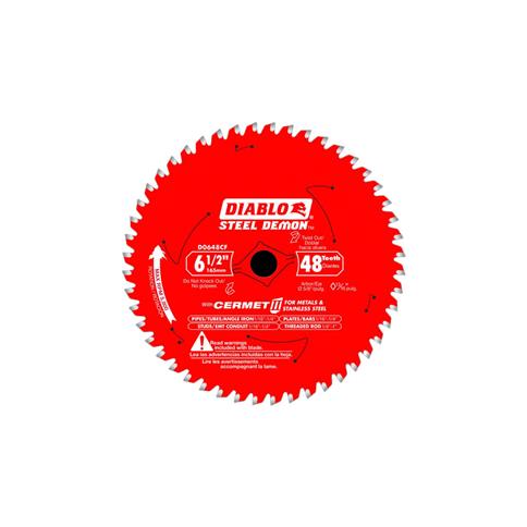 Freud Diablo D0648CF Steel Demon 6-1/2 in. 48-Tooth Cermet Carbide Tipped Metal and Stainless Steel Cutting Saw Blade