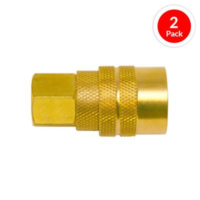 DuraDrive MC20F-2P 1/4 in. Brass NPT Female Quick-Connect Coupler Air Hose Fitting (2-Pack)