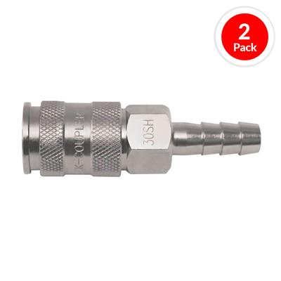 DuraDrive EC30H-2 3/8 in. Brass H-Tube Quick-Connect Coupler Air Hose Fitting (2-Pack)