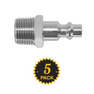 DuraDrive MP30M-5 3/8 in. Male Plug Coupler Air Hose Fitting (5-Pack)