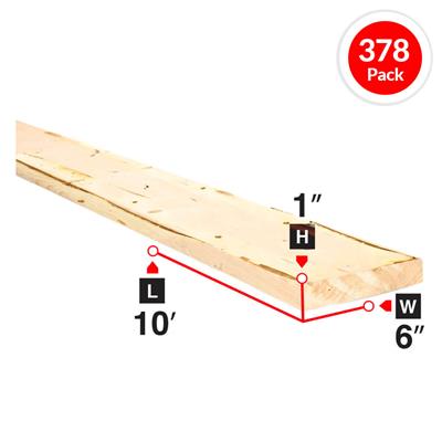 1 in. x 6 in. x 10 ft. Economy Spruce Lumber (378-Piece)