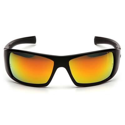 Pyramex Black Frame Safety Glasses with Ice Orange Mirror Lens