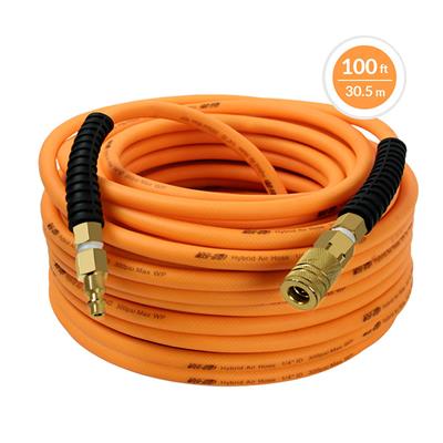 DuraDrive DYPA14100F 1/4 in. x 100 ft. Hybrid Polymer Air Hose with Swivel Fitting