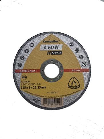 KLINGSPOR 264297 A 60 N Supra 4-1/2 in. x 3/64 in. x 7/8 in. Kronenflex Flat Cut-Off Wheel For Aluminum