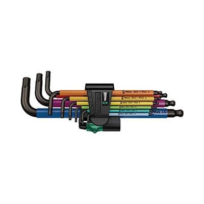 Wera 05022639001 950/9 SPKL BlackLaser Multicolour Imperial Hex-Plus L-Key Set (9-Piece)