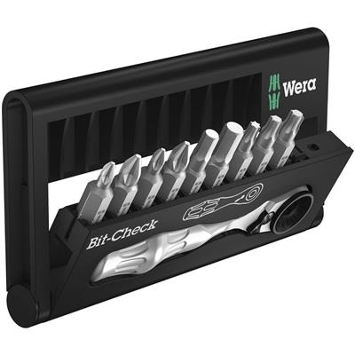 Wera 05073645001 Bit-Check 10 Zyklop Mini 1 Ratchet and Bit Set (10-Piece)