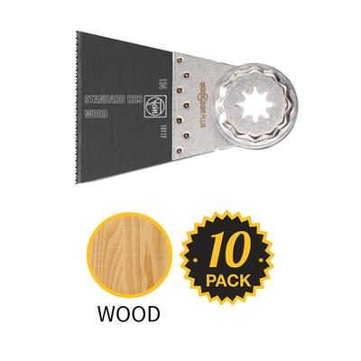 FEIN 63502134290 2-9/16 in. x 2-1/2 in. STARLOCK PLUS E-Cut Standard HCS Wood Oscillating Multi-Tool Saw Blade (10-Pack) 