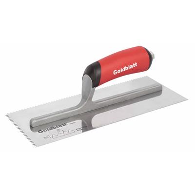 GOLDBLATT G02423 V-NOTCH TROWEL 11" X 4-1/2" 3/16" X 5/32" SOFT GRIP