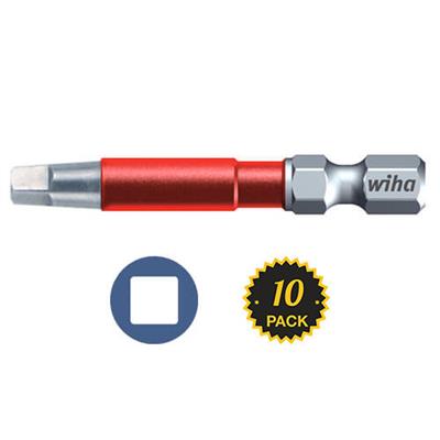 Wiha 76579 #2 x 2 in. Square Drive Terminator Impact Power Bit (10-Pack)