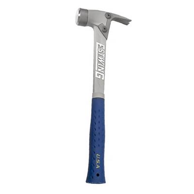 Estwing ALBLM 14 oz. x 16 in. Milled Checkered Face AL-PRO Forged Aircraft Aluminum Alloy Framing Hammer with Replaceable Straight Rip Claw