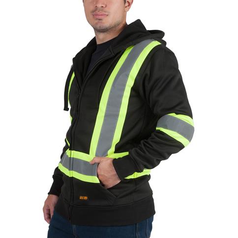 DuraDrive Men's 4 in. Hi-Vis Reflective Stripes Hooded Jacket