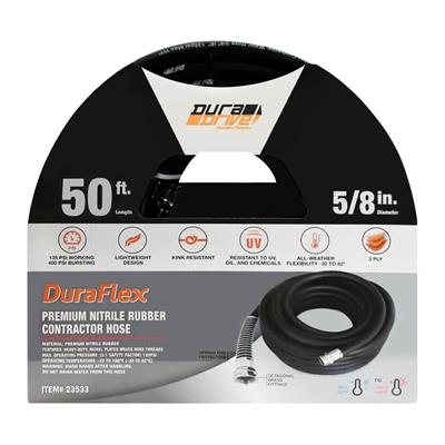 DuraDrive GG5850F 5/8 in. x 50 ft. Black Nitrile Garden Hose