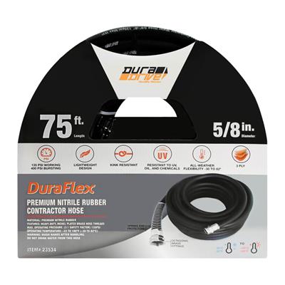 DuraDrive GG5875F 5/8 in. x 75 ft. Black Nitrile Garden Hose