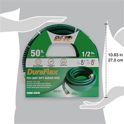 DuraDrive VG1250F 1/2 in. x 50 ft. PVC Light-Duty Garden Hose