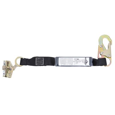 Peakworks SA-3206-2 2 ft. E4 Shock Absorbing Single Leg Safety Lanyard with Snap Hooks and ADP Rope Grab