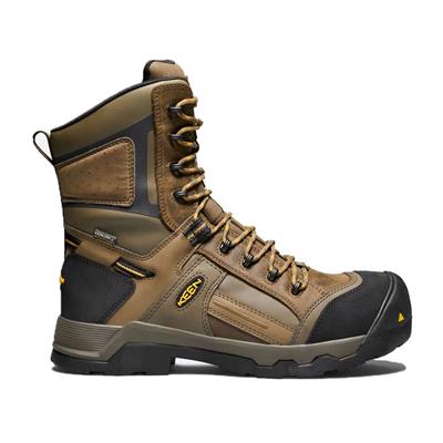 KEEN 1017799 Men's CSA 8 in. Tonal Brown Davenport Composite Toe Insulated Waterproof Safety Work Boots