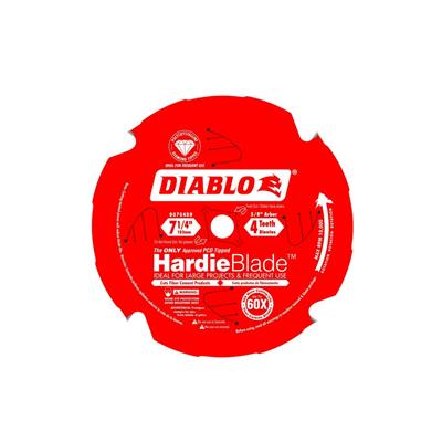 Freud Diablo D0704DH 7-1/4 in. x 4-Tooth Polycrystalline Diamond (PCD) Tipped Fibre Cement Hardie Blade