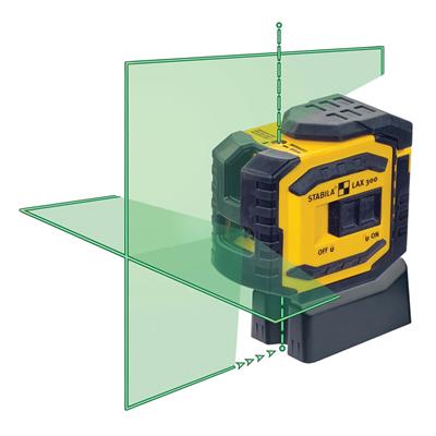 STABILA 03185 LAX300G Green Beam Cross Line Plus Plumb Dots Laser Level