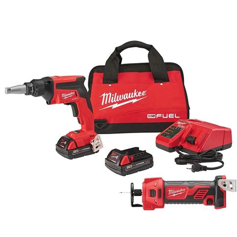  Milwaukee 2866-22CTP M18 FUEL Drywall Combo Kit