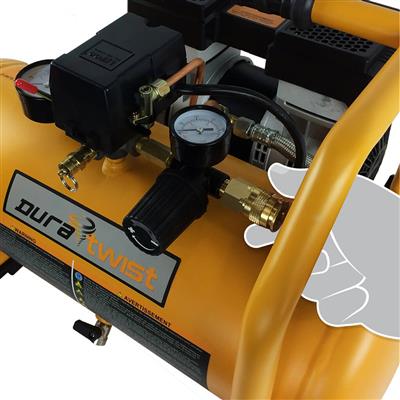 DuraTwist 1.0 HP 3-Gallon Ultra-Quiet Oil-Free Electric Air Compressor