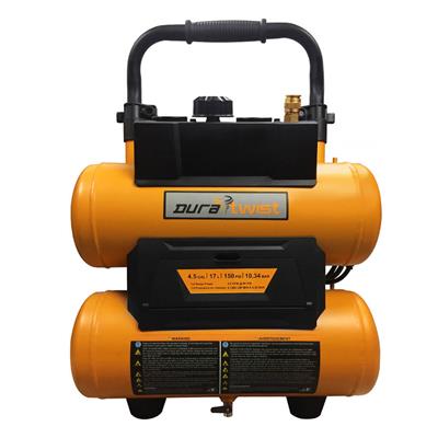 DuraTwist 1.8 HP 4.5-Gallon Ultra-Quiet Oil-Free Electric Air Compressor