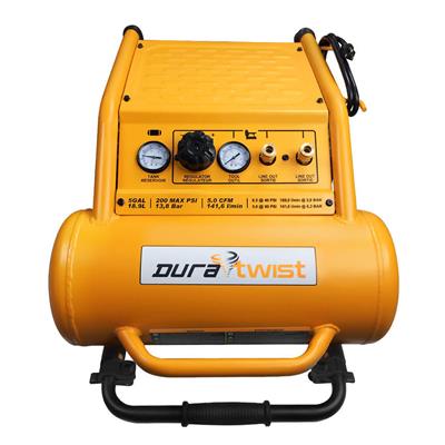 DuraTwist 2.0 HP 5-Gallon Ultra-Quiet Oil-Free Electric Air Compressor