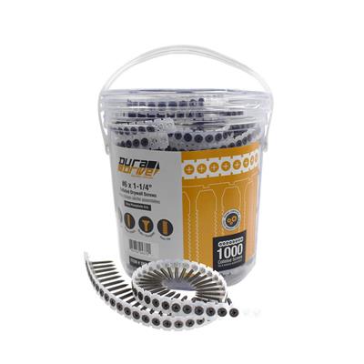 DuraDrive #6 x 1-1/4 in. Grey Phosphate Coated Bugle Head  Phillips Drive Fine Thread Collated Drywall Screws (1,000-Pail)