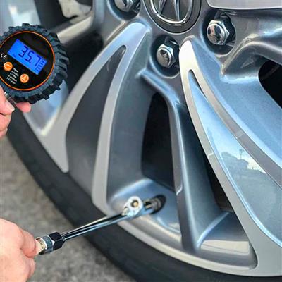 DuraDrive Digital Tire Inflator Gauge for Trucks with 24 in. Flexible Hose & Dual Chuck