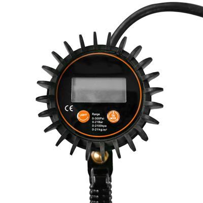 DuraDrive Digital Tire Inflator Gauge Air Hose Fitting for Cars with 12 in. Flexible Hose & Straight Chuck